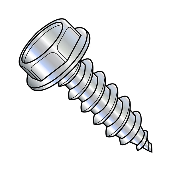 Self-Drilling Screw, 5/16"-12 x 1-1/2 in, Zinc Plated Steel Flange Hex Head External Hex Drive