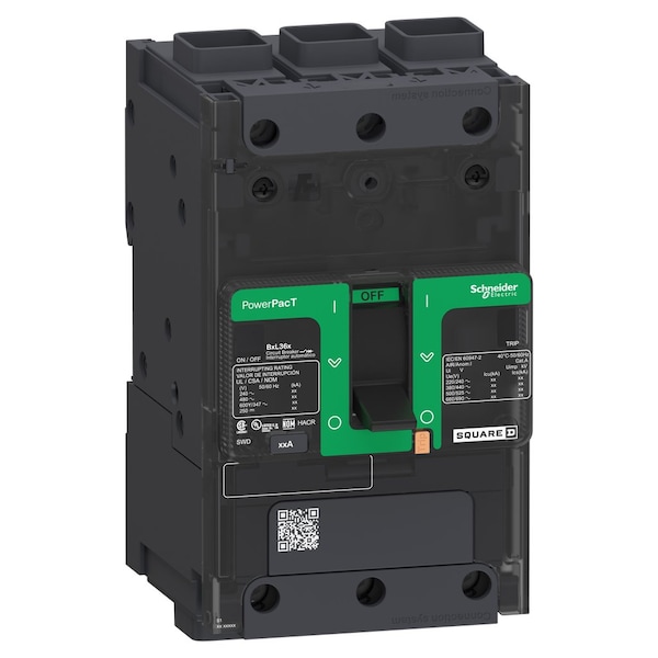 Molded Case Circuit Breaker, POWERPACT B Series, 20A, 3 Pole, 347/600V AC, 25kA at 240V AC, B Curve