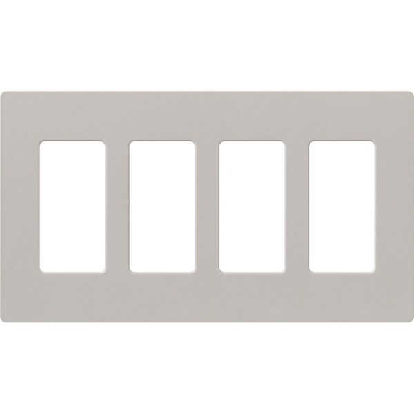 Designer Wall Plates, Number of Gangs: 4 Satin Finish, Taupe
