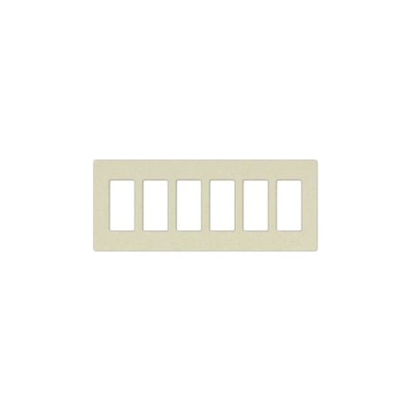 Designer Wall Plates, Number of Gangs: 6 Satin Finish, Biscuit