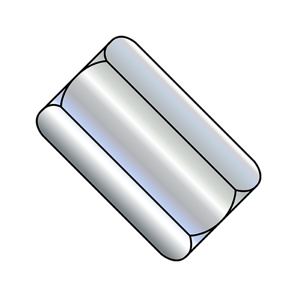 Coupling Nut, 1/2"-13, Steel, Zinc Plated, 1-3/4 in Lg, 11/16 in Hex Wd, 150 PK