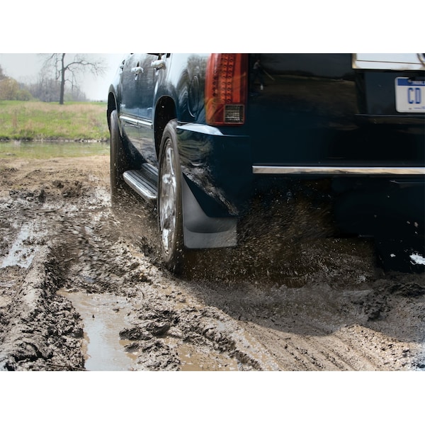 No Drill Mud Flaps, Black, 120088, Molded Plastic, Black