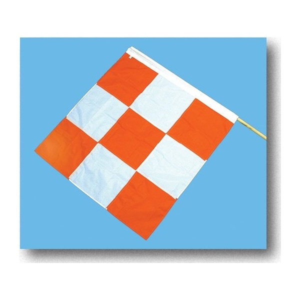 Heavy-Duty Nylon Airport Flag with 60", ORANGE/WHITE, POLY, 60 Inch Length