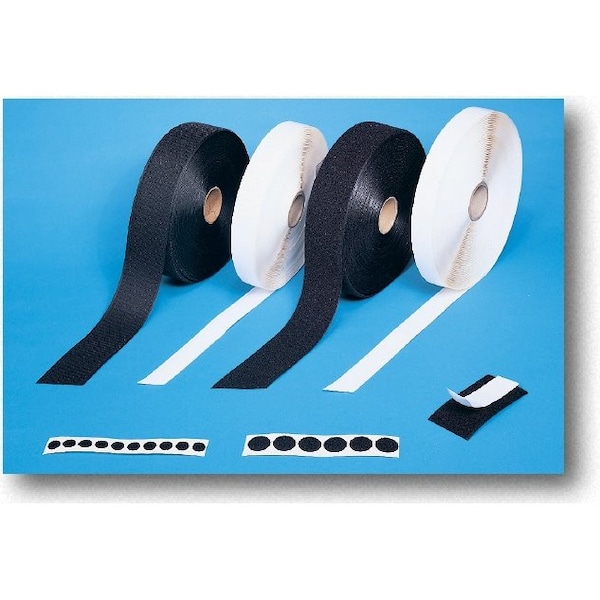 Reclosable Fastener, 25 yds, 4" W, Black