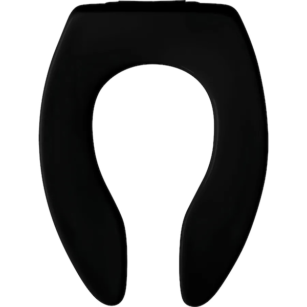 Toilet Seat Without Cover, Self-Sustaining Check Hinge, Elongated, Black