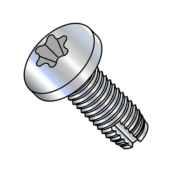 Thread Forming Screw, 1/4"-20 x 3/4 in, Zinc Plated Steel Pan Head Torx Drive, 3000 PK
