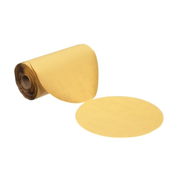 Gold Film Disc Roll 255L, 5 in Dia, Aluminum Oxide, P500 Grit