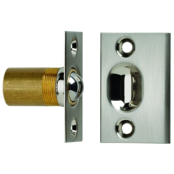 Square Ball Catch with Full Lip Strike Satin Nickel