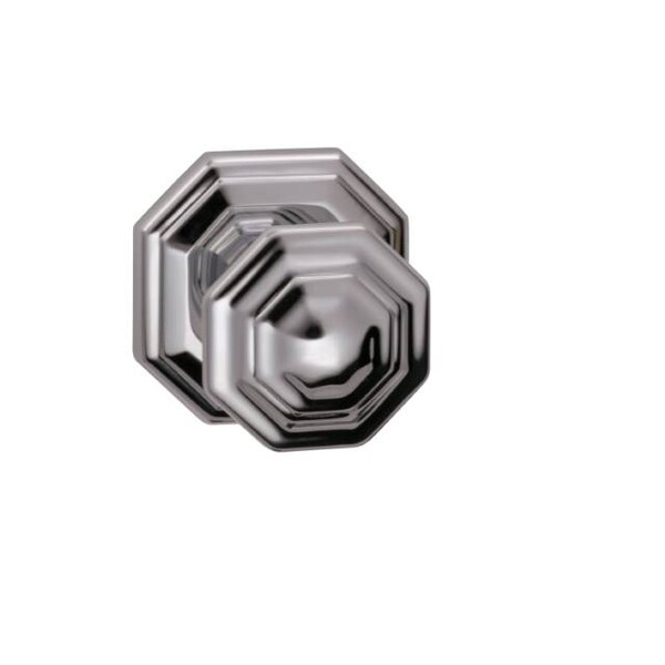 Knob 2-5/8" Rose Pass 2-3/4" BS T 1-3/4" Doors Bright Chrome 201