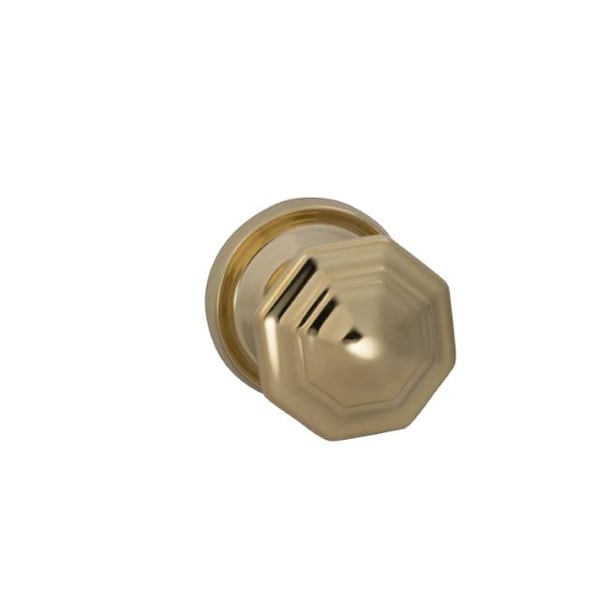 Knob with 2-3/16" Rose Single Dummy Unlacquered Bright Brass 201