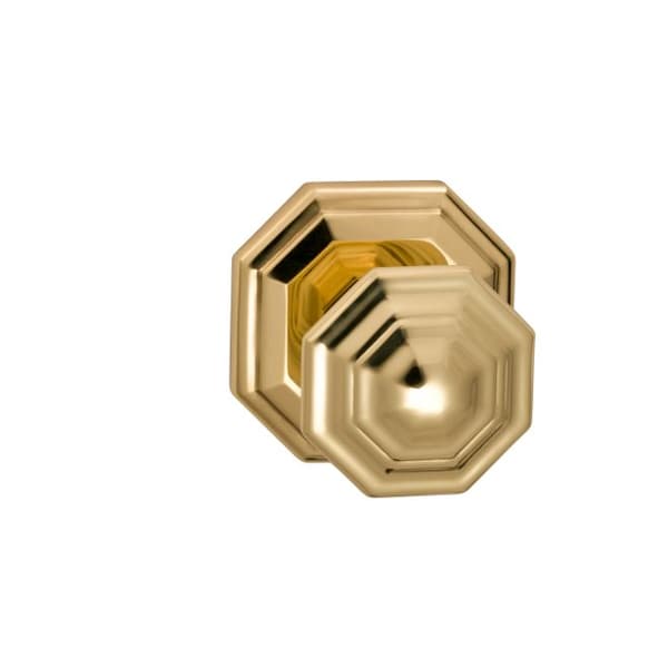 Knob 2-5/8" Rose Priv 2-3/4" BS T 1-3/8" Doors Bright Brass 201