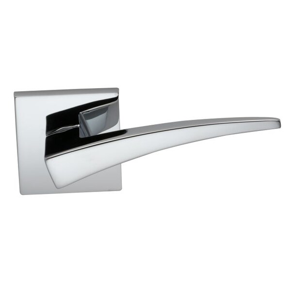 Square Rose Priv 2-3/4" BS T 1-3/8" Doors Bright Chrome 227 Lever