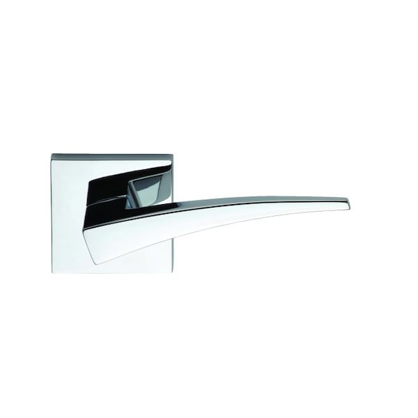 Left Hand 227 Lever Square Rose Single Dummy Thru Bolts Bright Chrome