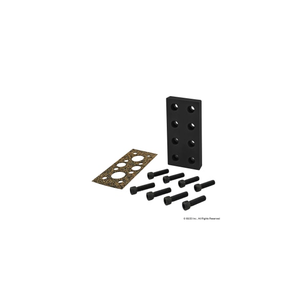 Blk 2" X 4" Blank Pressure Manifold Plt