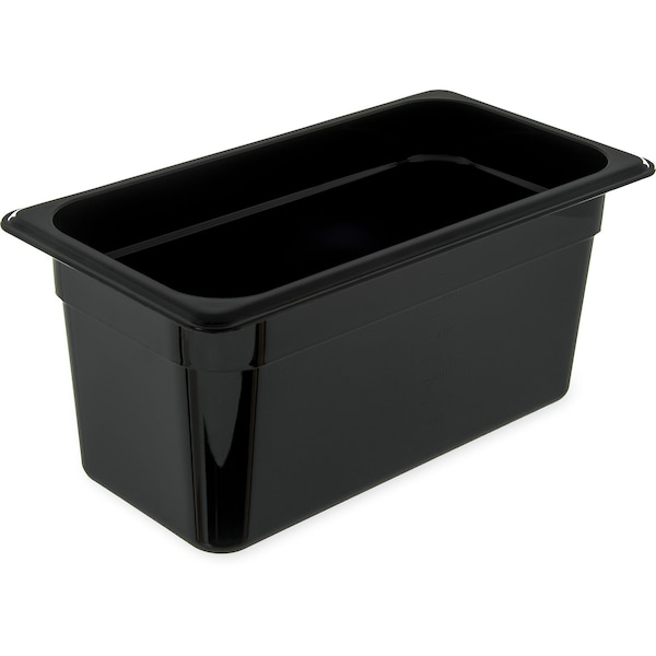 Food Pan PC, 6", DP, 1/3, Blk, PK6