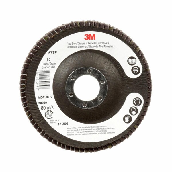 Flap Disc 577F, T29 Giant 4-1/2inx7/8 in 36 YF-weight, 10/pk