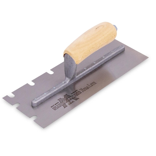 Notched Trowel, 3/8" x 1/2" x 1-1/2"