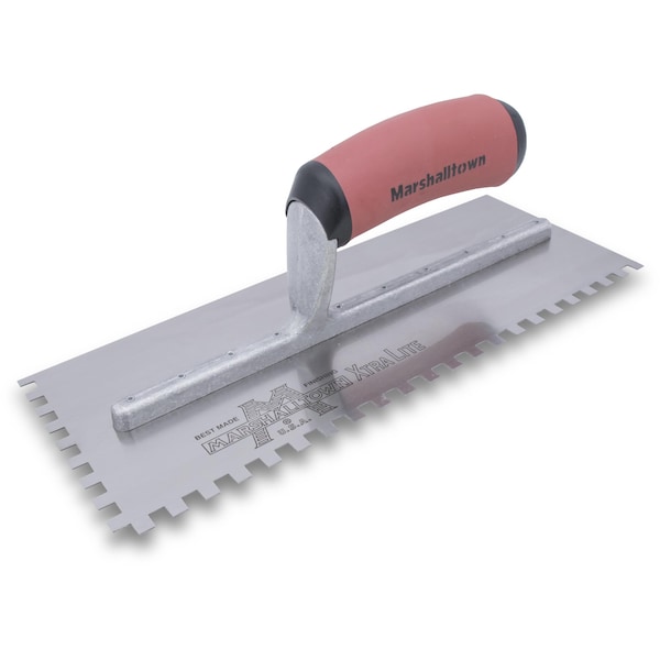 Notched Trowel, Lft Handed, 1/4"x1/4"x1/4"