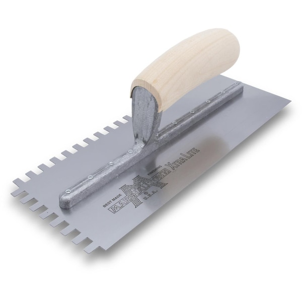 Notched Trowel, U-Handle, 1/4"x3/8"x1/4"