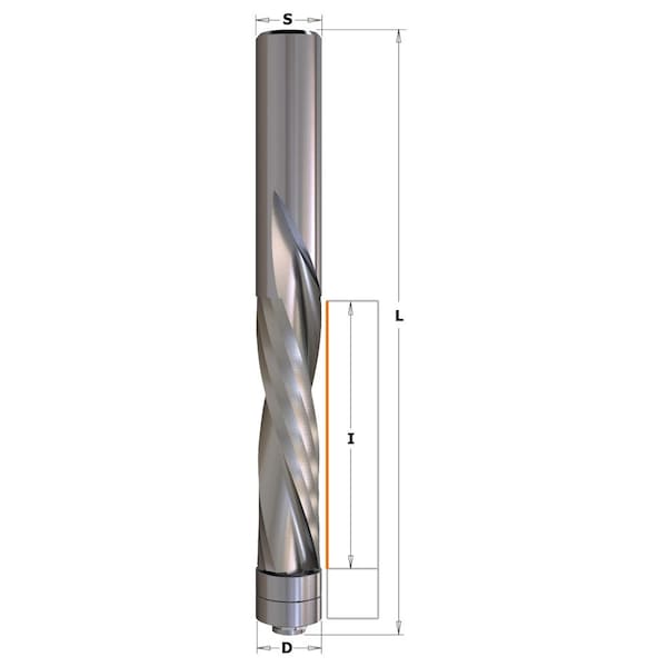 Upcut Spiral Bit W/Bearing, 1/2"