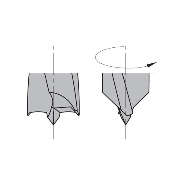 Dowel Drill, Left, 13mm dia., 43mm Cut L