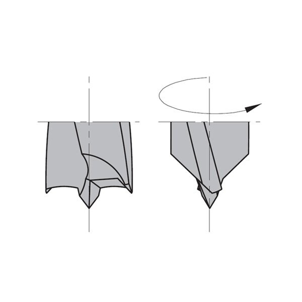 Dowel Drill, Left, 16mm dia., 27mm Cut L