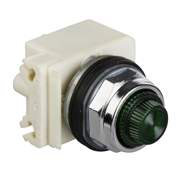Pilot light, Harmony 9001K, metal, polycarbonate, fresnel, clear, 30mm, 110-120V