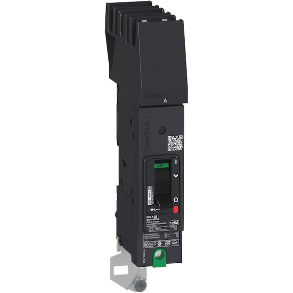 Molded Case Circuit Breaker, POWERPACT B Series, 20A, 1 Pole, 277/480V AC, 25kA at 240V AC, B Curve
