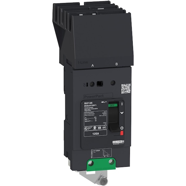 Molded Case Circuit Breaker, POWERPACT B Series, 20A, 2 Pole, 277/480V AC, 25kA at 240V AC, B Curve