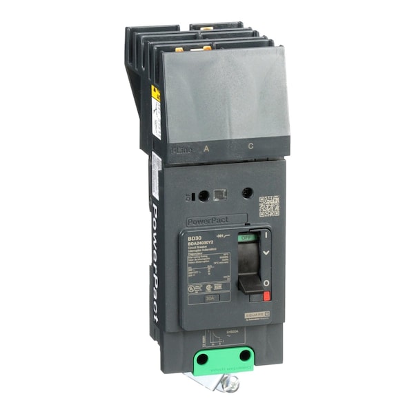 Molded Case Circuit Breaker, POWERPACT B Series, 30A, 2 Pole, 277/480V AC, 25kA at 240V AC, B Curve