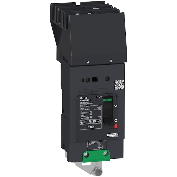 Molded Case Circuit Breaker, POWERPACT B Series, 100A, 2 Pole, 347/600V AC, 25kA at 240V AC