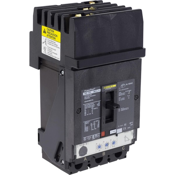 Molded Case Circuit Breaker, POWERPACT H Series, 100A, 3 Pole, 600V AC, 25kA at 240V AC