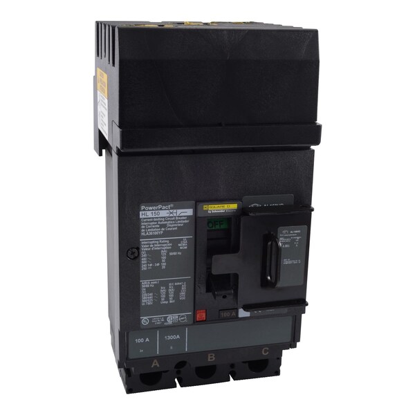 Molded Case Circuit Breaker, POWERPACT H Series, 100A, 3 Pole, 600V AC, 125kA at 240V AC