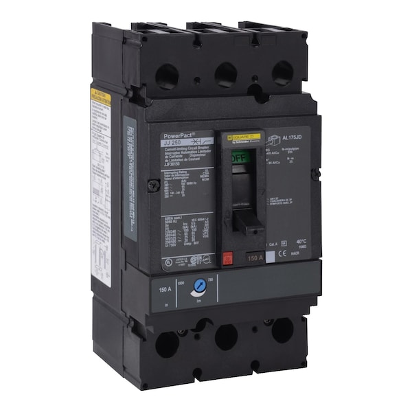 Molded Case Circuit Breaker, POWERPACT J Series, 225A, 3 Pole, 600V AC, 100kA at 240V AC