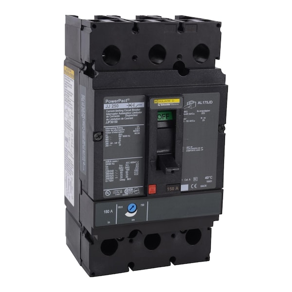 Molded Case Circuit Breaker, POWERPACT J Series, 225A, 3 Pole, 600V AC, 100kA at 240V AC