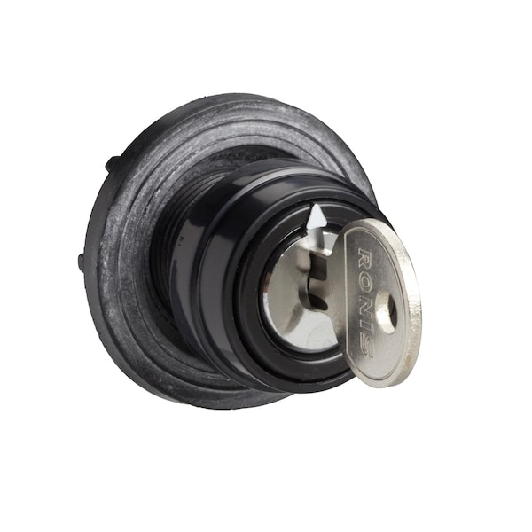 Cam switch operating head, Harmony K, 22mm, plastic, 60x60mm plate, metallic legend, key operated
