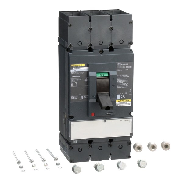 Molded Case Circuit Breaker, LGL Series, 400A, 3 Pole, 600V AC, 65kA at 240V AC