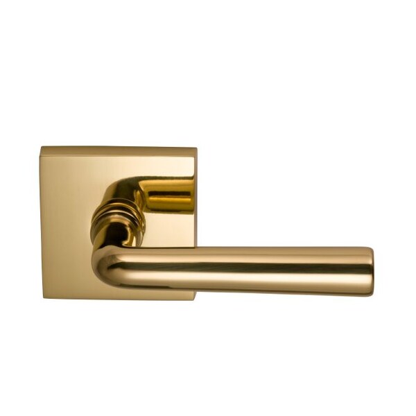 Lever with Square Rose Single Dummy Bright Brass 368