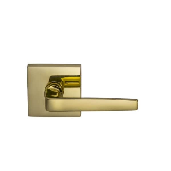 Lever Square Rose Pass 2-3/8" BS T 1-3/4" Door Bright Brass 36