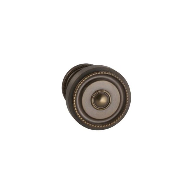 Knob with 1-3/4" Rose Single Dummy Unlacquered Antique Bronze 430