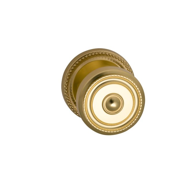 Knob 2-5/8" Rose Priv 234BS Full Lip 1-3/8" Doors Bright Brass 430