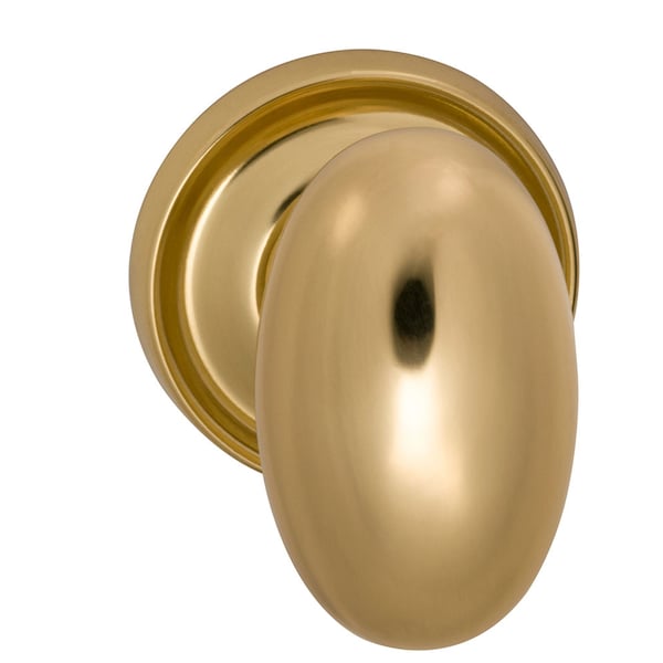 Knob with 2-3/16" Rose Single Dummy Unlacquered Bright Brass 432