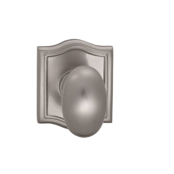 Knob with Arched Rose Single Dummy Satin Nickel 434