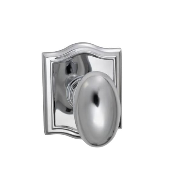 Knob Arched Rose Passage 2-3/4" Backset, T Strike Bright Chrome 434