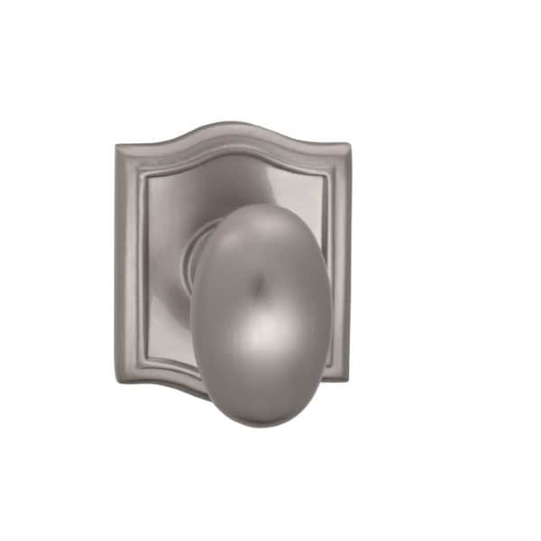 Knob Arched Rose Privacy 2-3/4" Backset, T Strike Satin Nickel 434