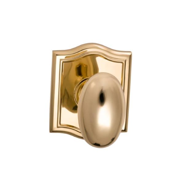 Knob Arched Rose Passage 2-3/8" Backset, T Strike Bright Brass 434