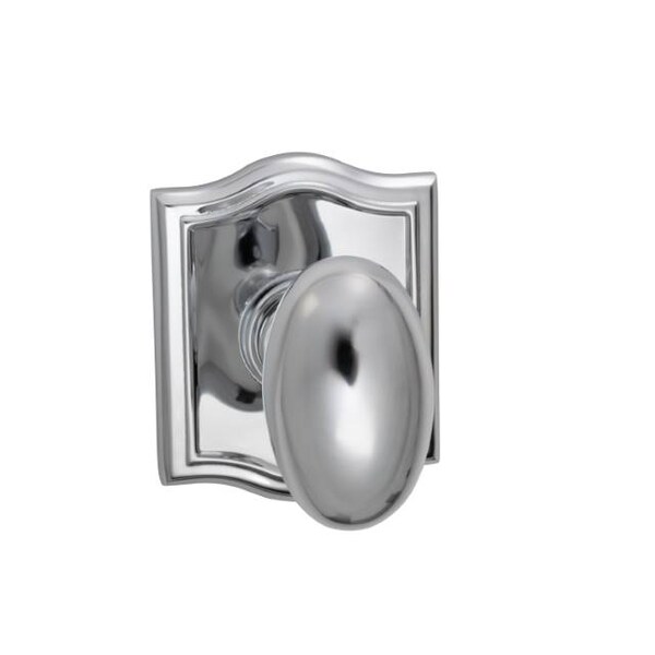 Knob Arched Rose Privacy 2-3/8" Backset, T Strike Bright Chrome 434
