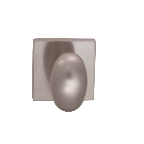 Knob with Square Rose Single Dummy Satin Nickel 434