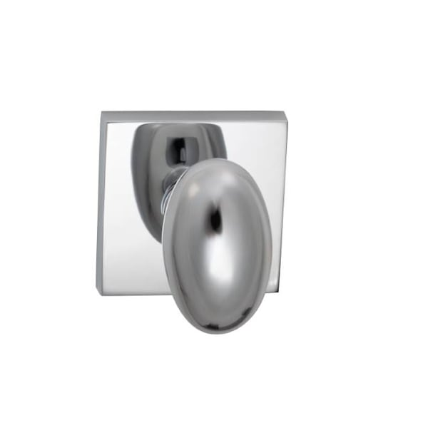 Knob Square Rose Passage 2-3/4" Backset, T Strike Bright Chrome 434