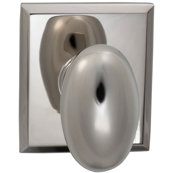 Knob with Rectangular Rose Single Dummy Bright Nickel 434